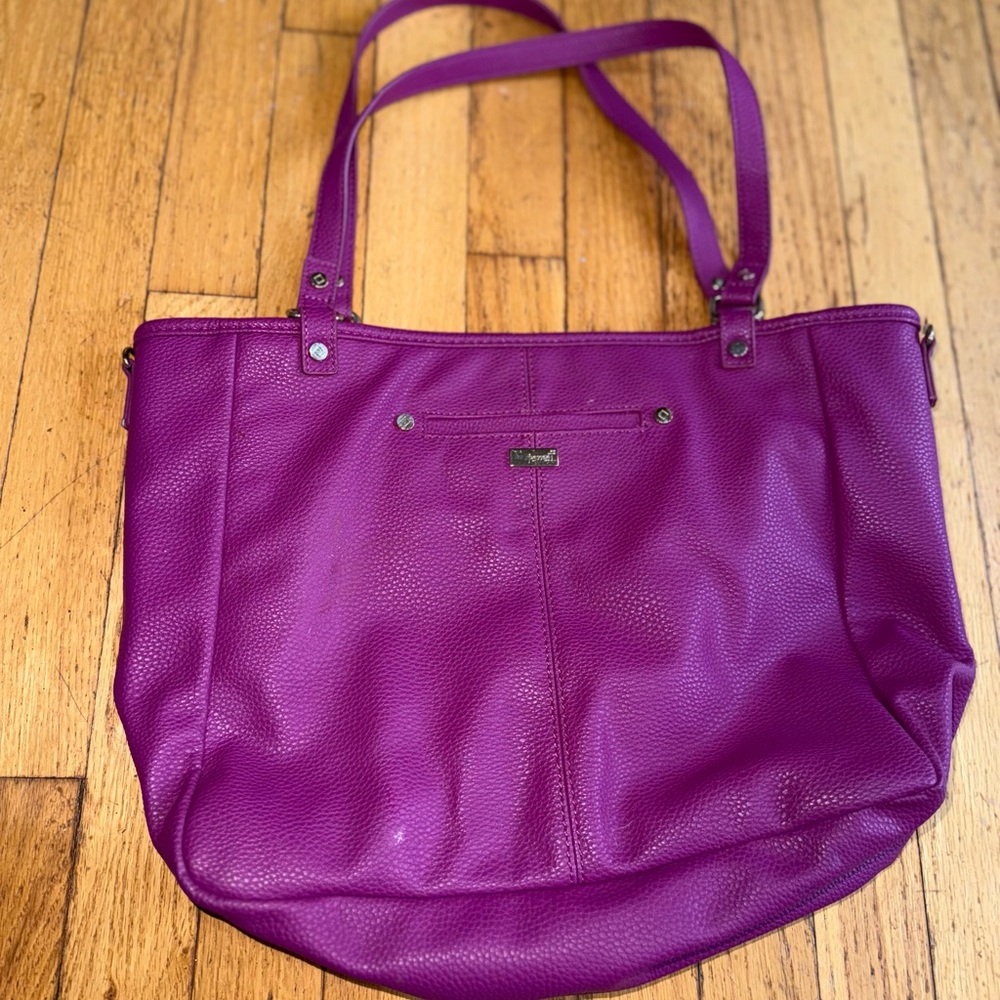 Thirty-One Townsfair Reversible Tote bag Palace of Jewels*Purple Metallic 0053